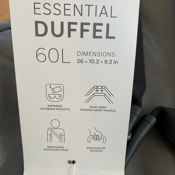 High Sierra Essential Duffel Bag, Mercury Black 60 L. Gym Travel Carry On. NWT - Picture 4 of 16
